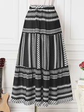 Women's Ethnic Style Irregular Stripe Printed Skirt