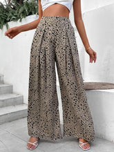 Ladies Floral Print Loose High Waist Drape Wide Leg Pants