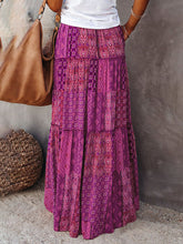 New Bohemian style skirt European and American loose casual high waist long skirt