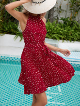 New Halter Neck Pleated Beach Vacation Fashion Dress