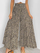 Women's casual fashion loose leopard print wide-leg pants