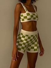 Women's Checkerboard Camisole + Shorts Two-Piece Set