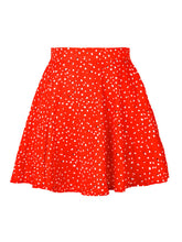 Floral skirt high waist umbrella skirt invisible zipper chiffon printed skirt for women