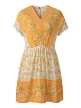 Bohemian Summer Floral Woven Sleeveless Dress