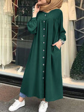 Cardigan Long Sleeve Stand Collar Swing Dress