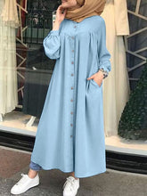 Cardigan Long Sleeve Stand Collar Swing Dress