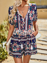 Positioning flower one-piece loose casual jumpsuit