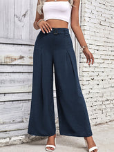 women's summer high waist wide leg casual pants with belt