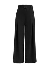 women's summer high waist wide leg casual pants with belt