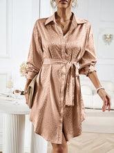 Elegant and elegant shirt collar open placket long sleeve dress