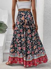 New floral fashion flared wide-leg pants