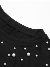 Women's Pearl Embellished Long Sleeve Knit Blouse