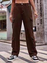 Loose Drawstring Pocket Athletic Denim Cargo Pants