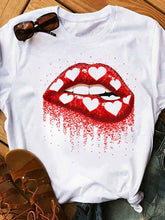 Women's Leopard Print Lip Graphic Tee