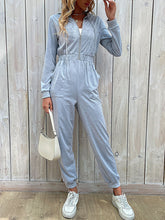 New women's solid color workwear casual jumpsuit