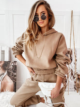 Casual sports hooded long-sleeved trousers two-piece suit SET