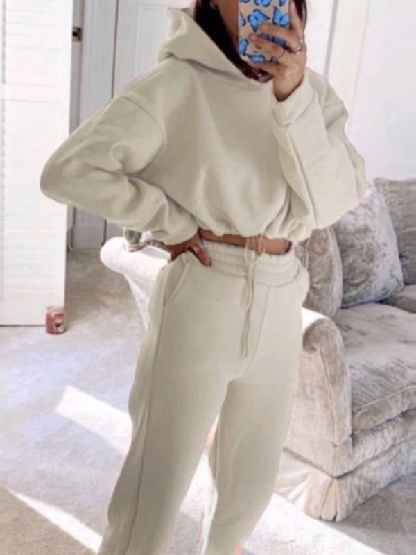 women's fashion long-sleeved sweater pants casual two-piece set