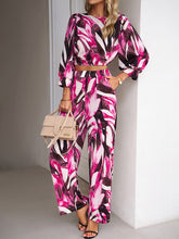 Casual vacation print trousers two-piece suit