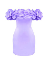 New solid color tube top floor shoulder dress