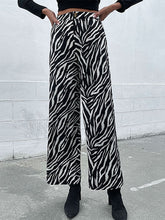 Women's commuter zebra print wide leg pants