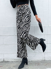 Women's commuter zebra print wide leg pants