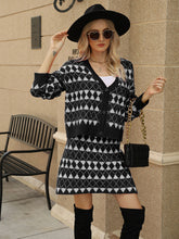 New V-neck cardigan knitted suit A-line skirt Jacquard small fragrance two-piece set