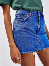 Women's Raw Edge Denim A-Line Skirt