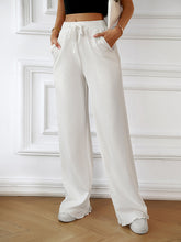 Fashion women's new loose casual solid color wide leg trousers