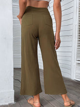 New women's nine-point pants high-waisted cotton and linen slim-fit micro-flared pants