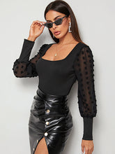 Elegant Sheer Sleeve Knit Bodysuit