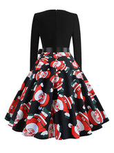 Christmas Reindeer Print Party Swing Dress