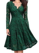 Christmas women's autumn and winter skirt lace long-sleeved temperament dress