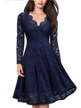 Christmas women's autumn and winter skirt lace long-sleeved temperament dress