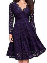 Christmas women's autumn and winter skirt lace long-sleeved temperament dress