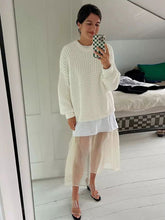 Women's New Knitted Round Neck Long Sleeve Loose Casual Shorts Two-piece Set