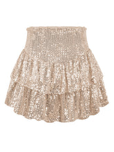 Women's Sequin Double Layer Pleated Skirt