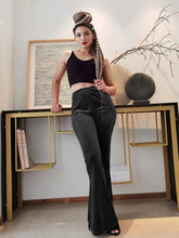 Women's pants velvet flared pants elastic elastic high waist flared pants casual trousers