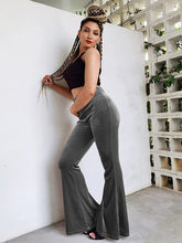 Women's pants velvet flared pants elastic elastic high waist flared pants casual trousers