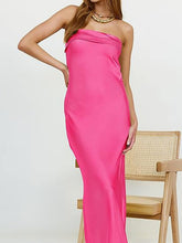 Women's Strapless Satin Evening Gown