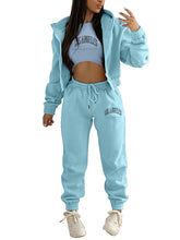 New letter printed hooded sports and leisure suit (three-piece set)