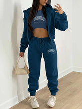 New letter printed hooded sports and leisure suit (three-piece set)