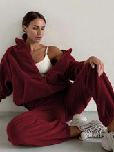 Leisure Knit Two-Piece Hooded Pants Set