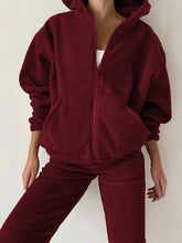 Leisure Knit Two-Piece Hooded Pants Set