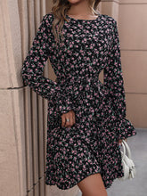 Bohemian Floral Print Long Sleeve Dress