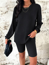 New style women's casual long-sleeved top and three-quarter pants suit