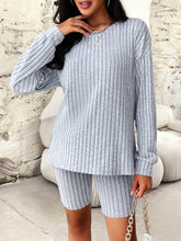 New style women's casual long-sleeved top and three-quarter pants suit