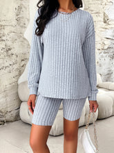 New style women's casual long-sleeved top and three-quarter pants suit