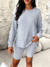 New style women's casual long-sleeved top and three-quarter pants suit