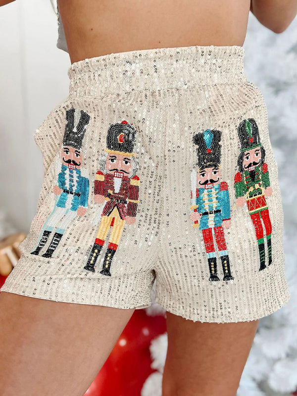 Women's Casual High Stretch Sequin Sequin Christmas Hot Pants