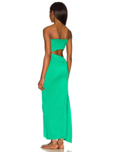 Floral Print Strapless Hollow Out Maxi Dress
